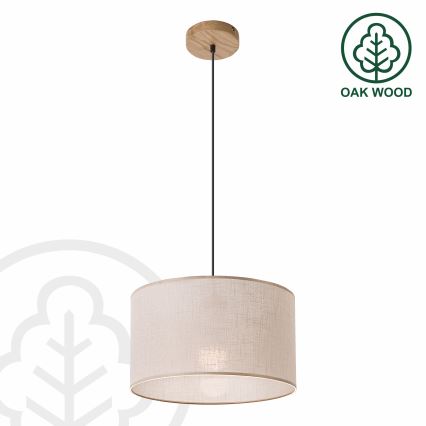 Brilagi - Hanglamp aan een koord ANTHONY 1xE27/60W/230V eiken/beige