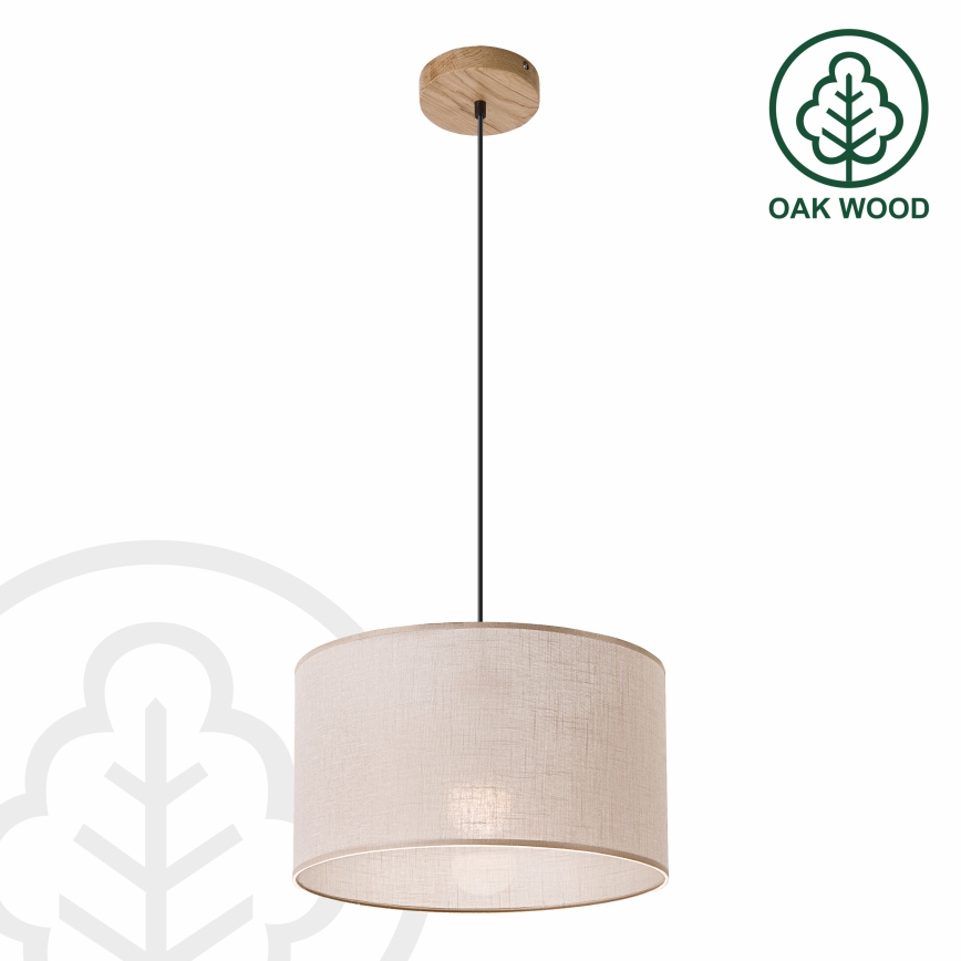 Brilagi - Hanglamp aan een koord ANTHONY 1xE27/60W/230V eiken/beige