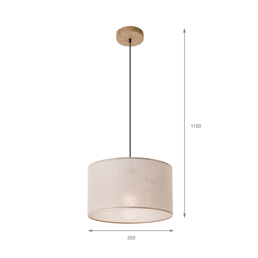 Brilagi - Hanglamp aan een koord ANTHONY 1xE27/60W/230V eiken/beige
