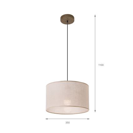 Brilagi - Hanglamp aan een koord ANTHONY 1xE27/60W/230V eiken/beige