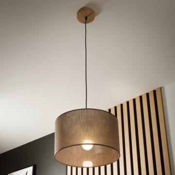 Brilagi - Hanglamp aan een koord ANTHONY 1xE27/60W/230V eiken/bruin