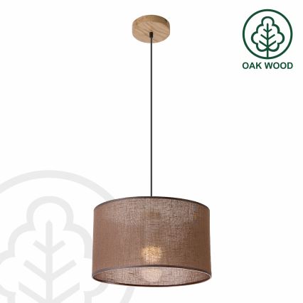 Brilagi - Hanglamp aan een koord ANTHONY 1xE27/60W/230V eiken/bruin
