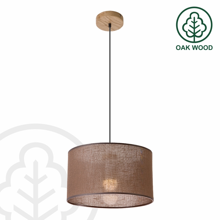 Brilagi - Hanglamp aan een koord ANTHONY 1xE27/60W/230V eiken/bruin