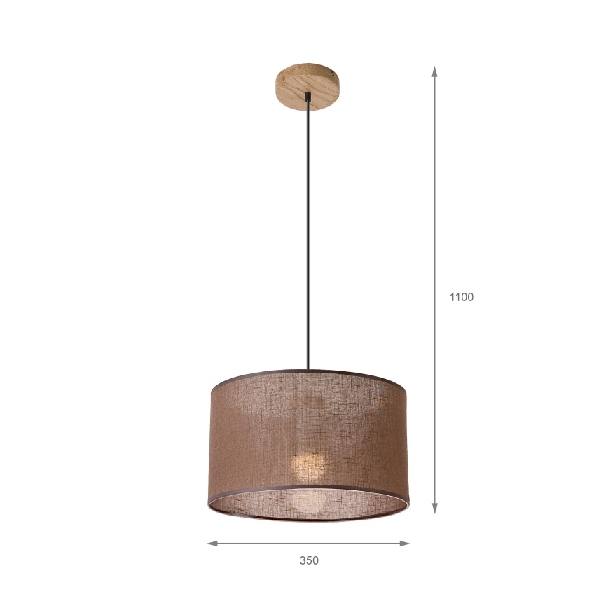 Brilagi - Hanglamp aan een koord ANTHONY 1xE27/60W/230V eiken/bruin