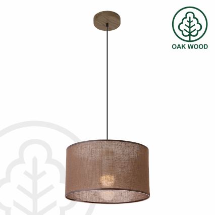 Brilagi - Hanglamp aan een koord ANTHONY 1xE27/60W/230V eiken/bruin