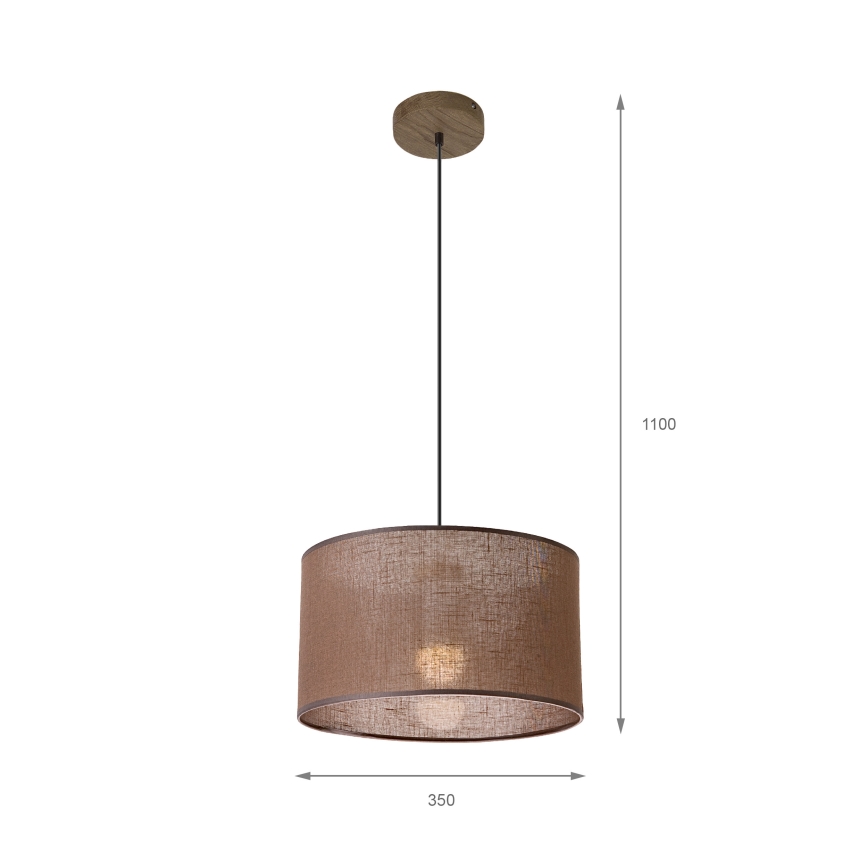 Brilagi - Hanglamp aan een koord ANTHONY 1xE27/60W/230V eiken/bruin