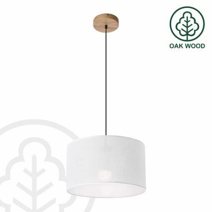 Brilagi - Hanglamp aan een koord ANTHONY 1xE27/60W/230V eiken/wit