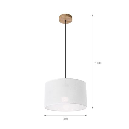 Brilagi - Hanglamp aan een koord ANTHONY 1xE27/60W/230V eiken/wit