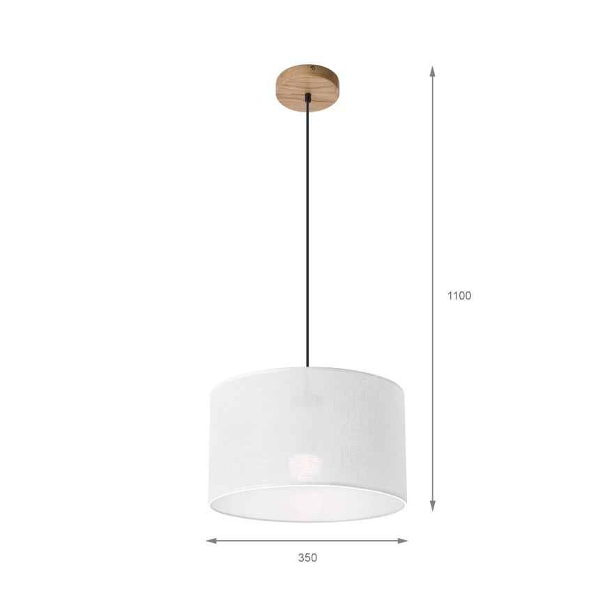 Brilagi - Hanglamp aan een koord ANTHONY 1xE27/60W/230V eiken/wit