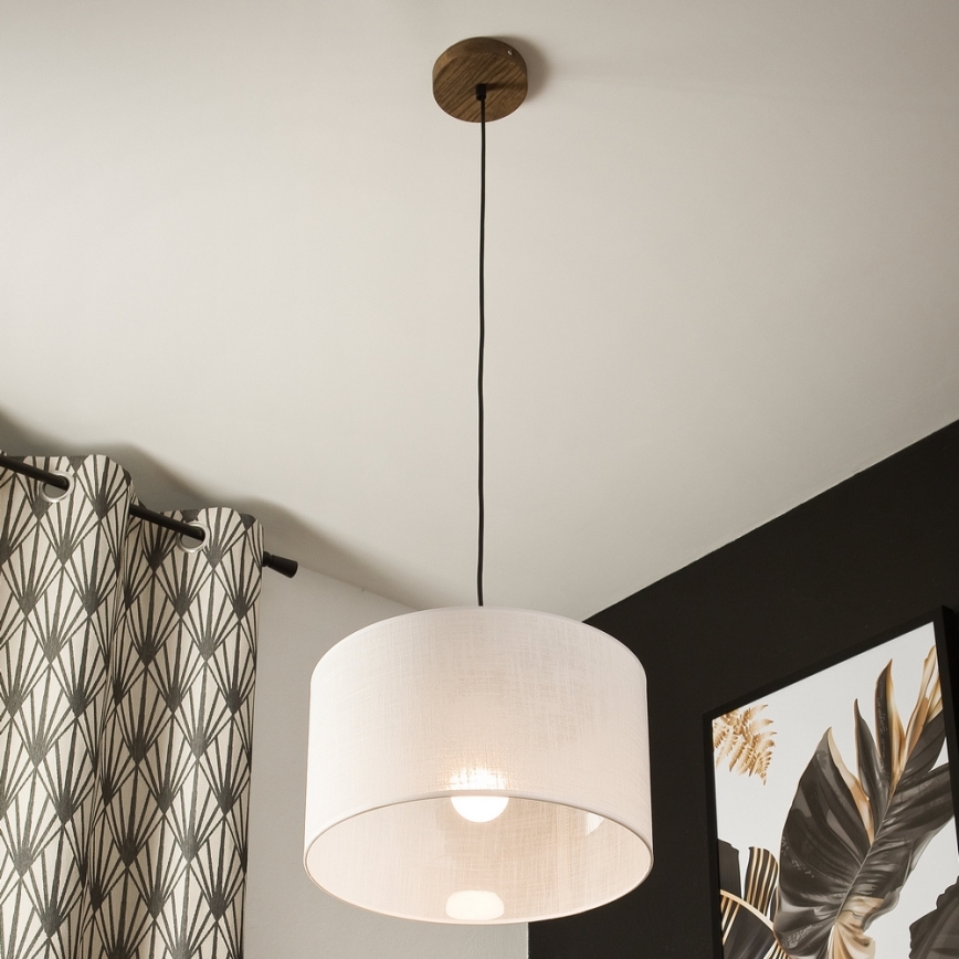 Brilagi - Hanglamp aan een koord ANTHONY 1xE27/60W/230V eiken/wit