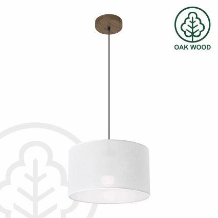 Brilagi - Hanglamp aan een koord ANTHONY 1xE27/60W/230V eiken/wit