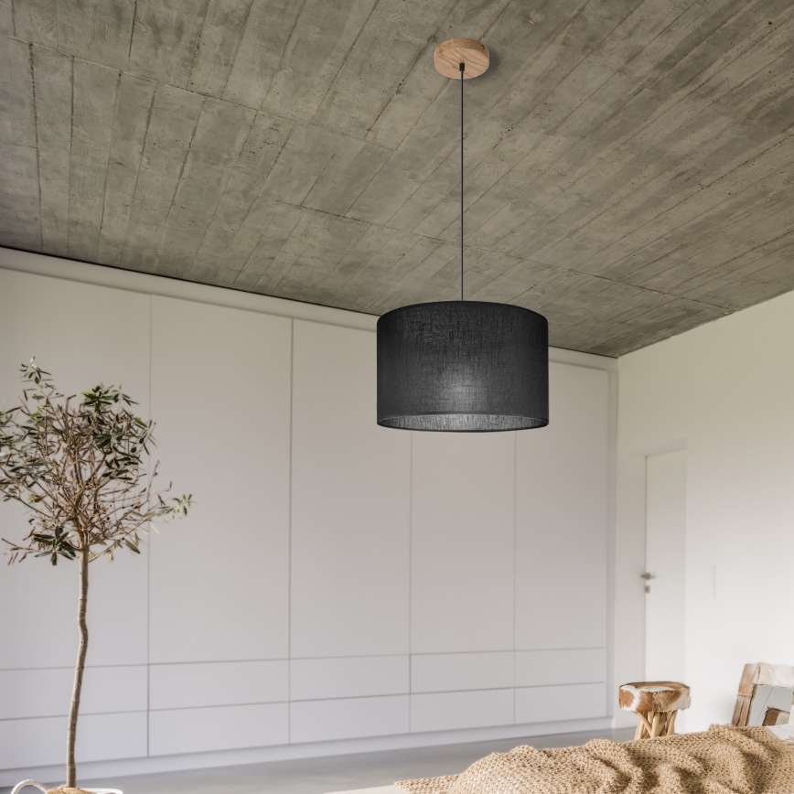Brilagi - Hanglamp aan een koord ANTHONY 1xE27/60W/230V eiken/zwart