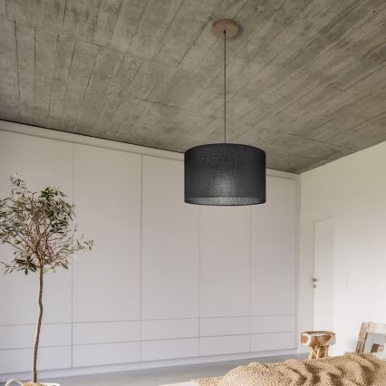 Brilagi - Hanglamp aan een koord ANTHONY 1xE27/60W/230V eiken/zwart