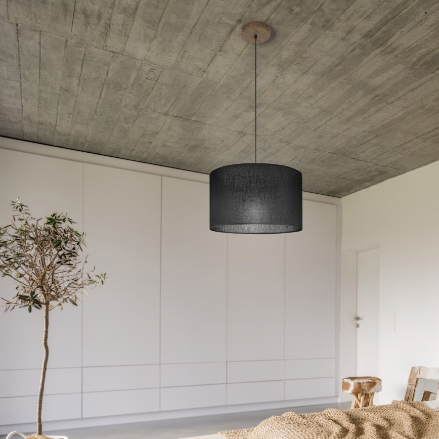 Brilagi - Hanglamp aan een koord ANTHONY 1xE27/60W/230V eiken/zwart