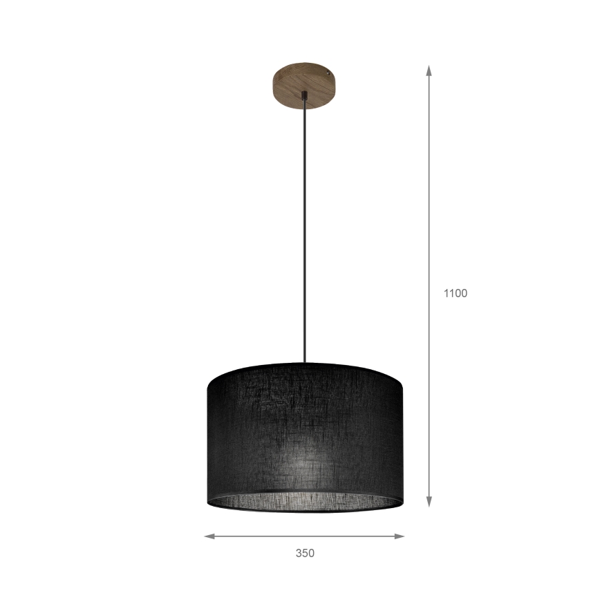 Brilagi - Hanglamp aan een koord ANTHONY 1xE27/60W/230V eiken/zwart