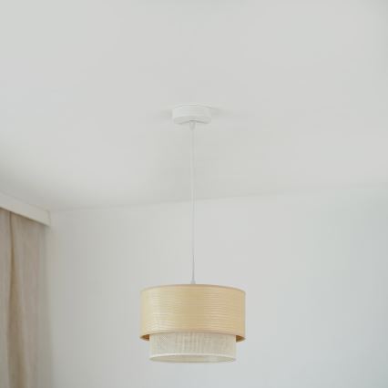 Brilagi - Hanglamp aan een koord ARIZONA BOHO 1xE27/15W/230V diameter 25 cm beige/wit