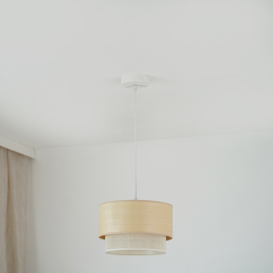 Brilagi - Hanglamp aan een koord ARIZONA BOHO 1xE27/15W/230V diameter 25 cm beige/wit