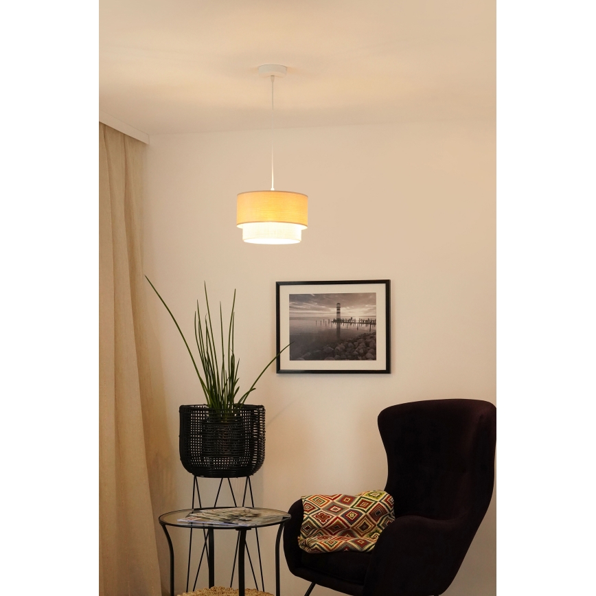Brilagi - Hanglamp aan een koord ARIZONA BOHO 1xE27/15W/230V diameter 25 cm beige/wit