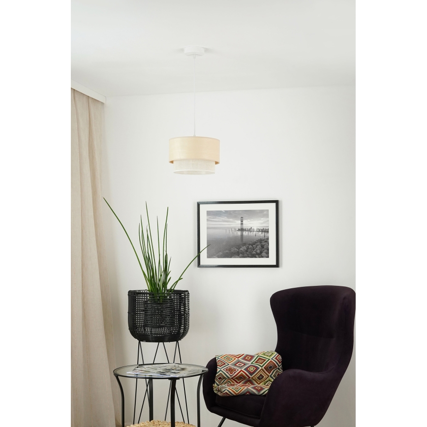 Brilagi - Hanglamp aan een koord ARIZONA BOHO 1xE27/15W/230V diameter 25 cm beige/wit
