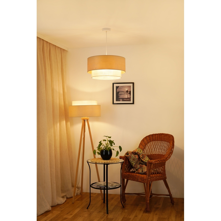 Brilagi - Hanglamp aan een koord ARIZONA BOHO 1xE27/15W/230V diameter 45 cm beige/wit