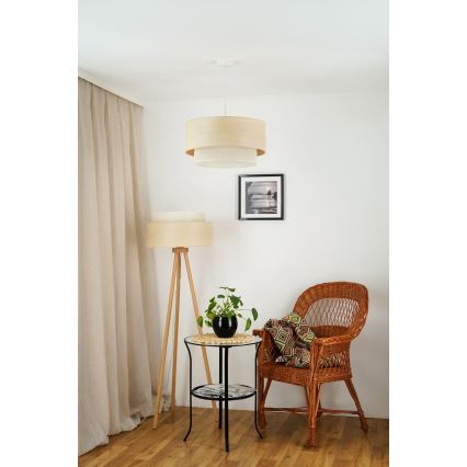 Brilagi - Hanglamp aan een koord ARIZONA BOHO 1xE27/15W/230V diameter 45 cm beige/wit