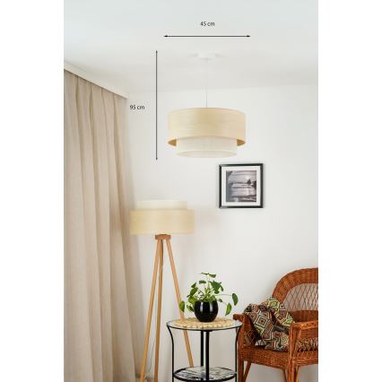 Brilagi - Hanglamp aan een koord ARIZONA BOHO 1xE27/15W/230V diameter 45 cm beige/wit