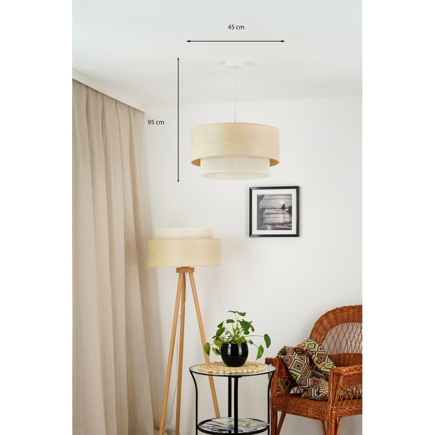 Brilagi - Hanglamp aan een koord ARIZONA BOHO 1xE27/15W/230V diameter 45 cm beige/wit