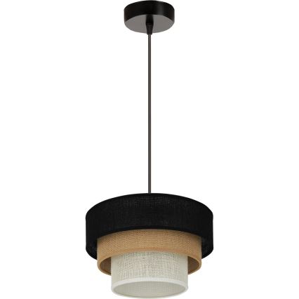 Brilagi - Hanglamp aan een koord ASPEN LUNETA 1xE27/15W/230V diameter 25 cm zwart/beige/crème