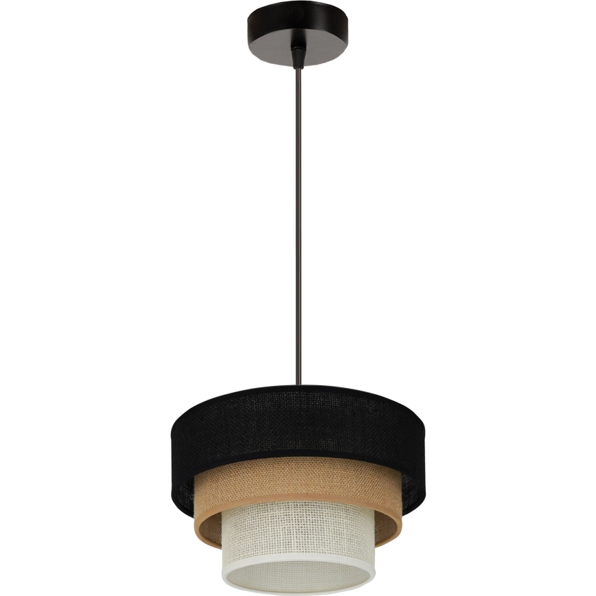Brilagi - Hanglamp aan een koord ASPEN LUNETA 1xE27/15W/230V diameter 25 cm zwart/beige/crème