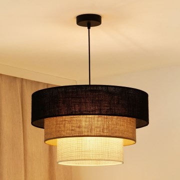 Brilagi - Hanglamp aan een koord ASPEN LUNETA 1xE27/15W/230V diameter 45 cm zwart/beige/crème