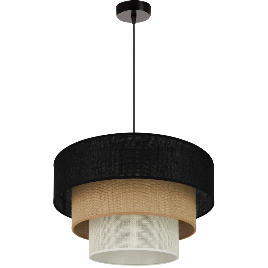 Brilagi - Hanglamp aan een koord ASPEN LUNETA 1xE27/15W/230V diameter 45 cm zwart/beige/crème