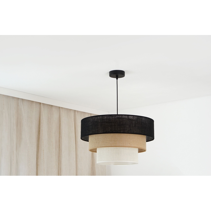 Brilagi - Hanglamp aan een koord ASPEN LUNETA 1xE27/15W/230V diameter 45 cm zwart/beige/crème