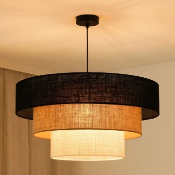 Brilagi - Hanglamp aan een koord ASPEN LUNETA 1xE27/15W/230V diameter 60 cm zwart/beige/crème