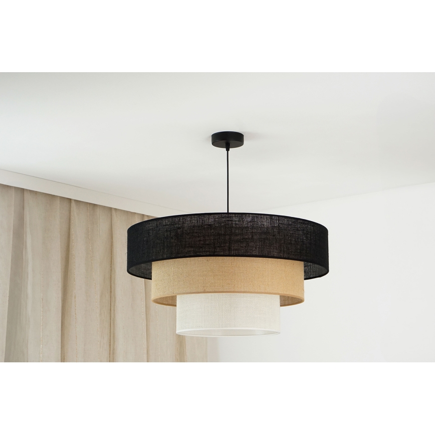 Brilagi - Hanglamp aan een koord ASPEN LUNETA 1xE27/15W/230V diameter 60 cm zwart/beige/crème