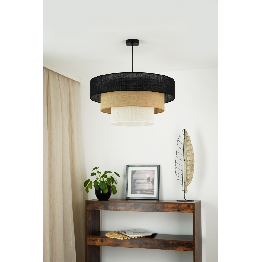 Brilagi - Hanglamp aan een koord ASPEN LUNETA 1xE27/15W/230V diameter 60 cm zwart/beige/crème