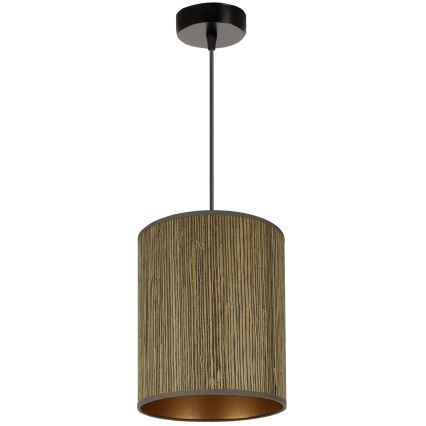 Brilagi - Hanglamp aan een koord BOSTON ROLLER 1xE27/15W/230V diameter 21 cm stro bruin/goud