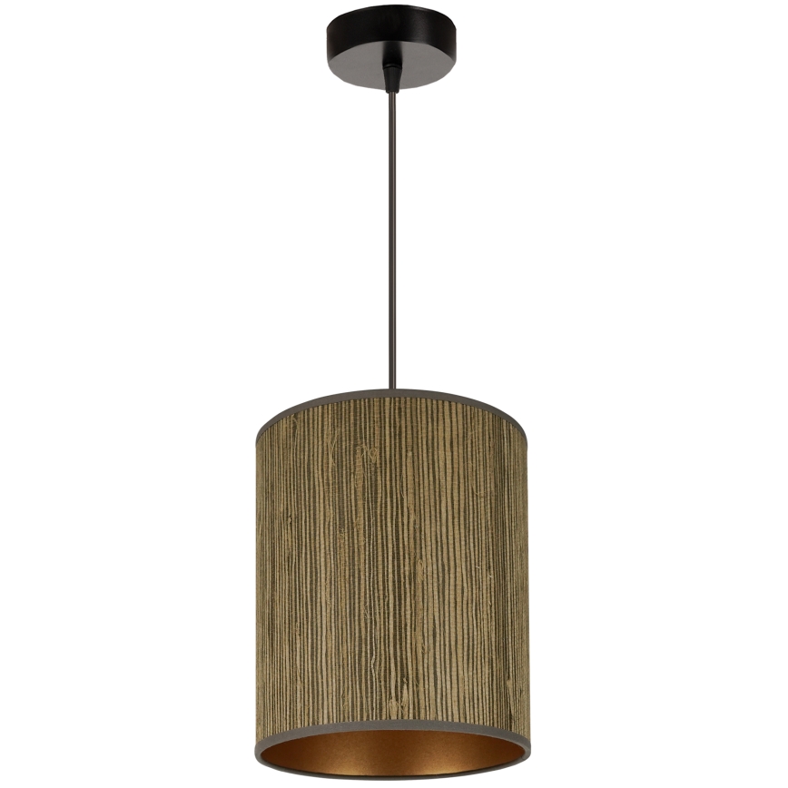 Brilagi - Hanglamp aan een koord BOSTON ROLLER 1xE27/15W/230V diameter 21 cm stro bruin/goud