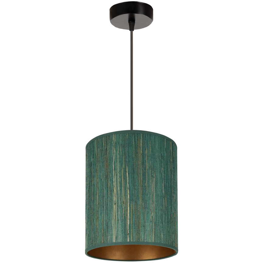 Brilagi - Hanglamp aan een koord BOSTON ROLLER 1xE27/15W/230V diameter 21 cm stro groen/goud