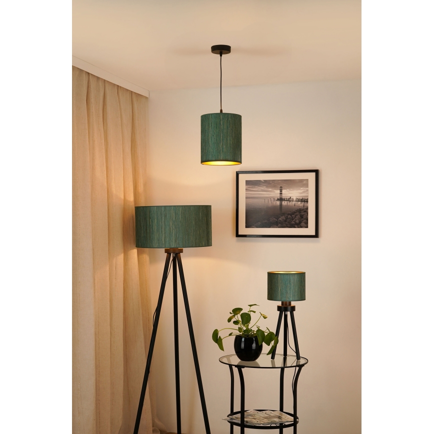 Brilagi - Hanglamp aan een koord BOSTON ROLLER 1xE27/15W/230V diameter 21 cm stro groen/goud