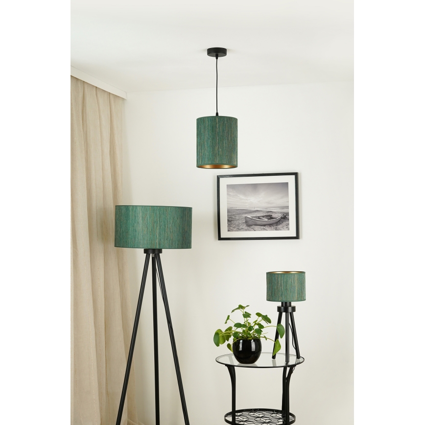 Brilagi - Hanglamp aan een koord BOSTON ROLLER 1xE27/15W/230V diameter 21 cm stro groen/goud