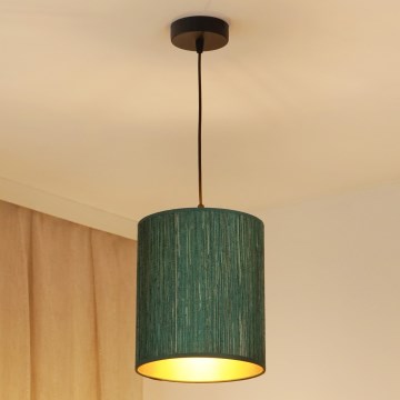 Brilagi - Hanglamp aan een koord BOSTON ROLLER 1xE27/15W/230V diameter 21 cm stro groen/goud