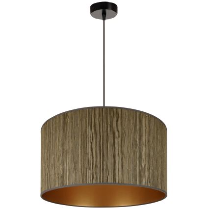 Brilagi - Hanglamp aan een koord BOSTON ROLLER 1xE27/15W/230V diameter 45 cm stro bruin/goud