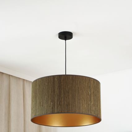 Brilagi - Hanglamp aan een koord BOSTON ROLLER 1xE27/15W/230V diameter 45 cm stro bruin/goud