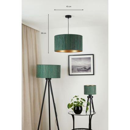 Brilagi - Hanglamp aan een koord BOSTON ROLLER 1xE27/15W/230V diameter 45 cm stro groen/goud