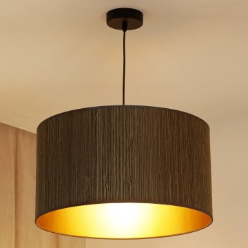 Brilagi - Hanglamp aan een koord BOSTON ROLLER 1xE27/15W/230V diameter 45 cm stro bruin/goud