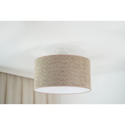Brilagi - Hanglamp aan een koord BOUCLE ROLLER 1xE27/15W/230V diameter 45 cm bruin
