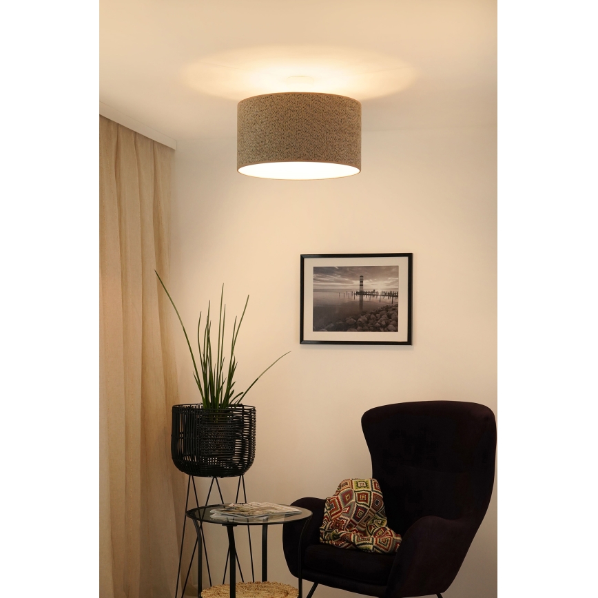Brilagi - Hanglamp aan een koord BOUCLE ROLLER 1xE27/15W/230V diameter 45 cm bruin