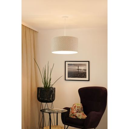 Brilagi - Hanglamp aan een koord BOUCLE ROLLER 1xE27/15W/230V diameter 45 cm crème