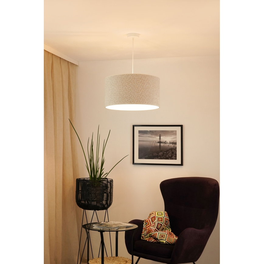 Brilagi - Hanglamp aan een koord BOUCLE ROLLER 1xE27/15W/230V diameter 45 cm crème