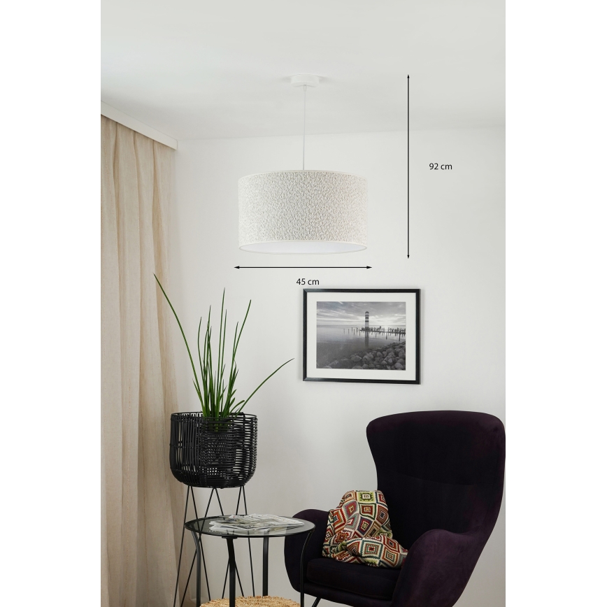 Brilagi - Hanglamp aan een koord BOUCLE ROLLER 1xE27/15W/230V diameter 45 cm crème